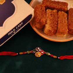 Milk Cake with Ethnic Rakhi to Rakhi-to-australia.asp