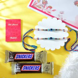 Double Evil Eye Rakhis and Snickers Combo to Australia-rakhi-chocolates.asp