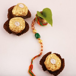 Astonishing Combo of Rakhi, Ferrero Chocolates, Free Roli Chawal and Rakhi Card to Australia-rakhi-chocolates.asp