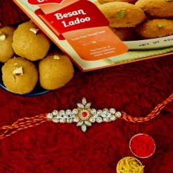 Classic Gift of Rakhi, Besan Laddoo, Free Roli Chawal and Message Card to Rakhi-to-australia.asp