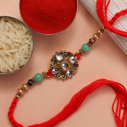 Eclectic Glow Kundan Rakhi to Rakhi-to-australia.asp