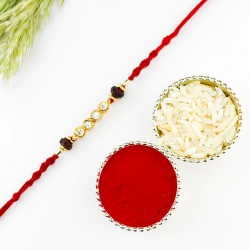 Antique Look Rakhi with Red Moli n Stone to Rakhi-to-canada.asp