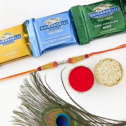 Heavenly Beads Traditional Rakhi with 3 Ghirardelli to Rakhi-to-canada.asp