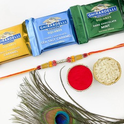 Heavenly Beads Traditional Rakhi with 3 Ghirardelli to Canada-rakhi-chocolates.asp