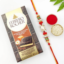 Moti Rakhi N Ferrero Rocher Dark Hazelnut Bar to Rakhi-to-canada.asp