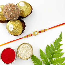 Glitterati Stone Rakhi N Ferrero 3 pcs to Rakhi-to-canada.asp