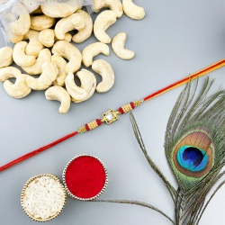 Bright Stone Sparkle Rakhi with Cashews to Canada-rakhi-dry-fruits.asp