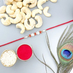 Silvery Glow Desi Rakhi with Cashews Splash to Rakhi-to-canada.asp