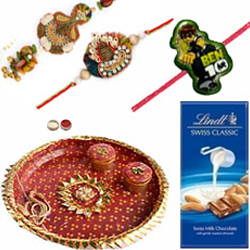 Impressive Combo of Family Rakhi Set With Rakhi Th... to Marmagao