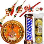 Angelic Combo of Family Rakhi set With Rakhi Thali, Ferrero Rochers N Snickers to Rakhi-to-canada.asp