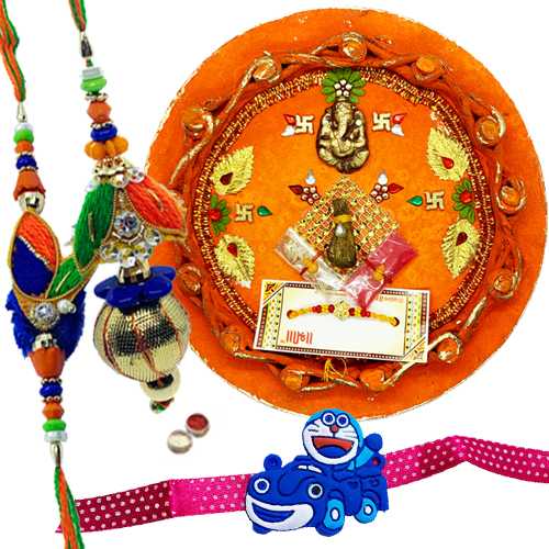 Captivating Combo of Rakhi Thal With Family Rakhi ... to Marmagao