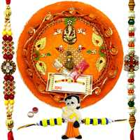 Modish Rakhi Thali With Bhaiya N Kid Rakhi to Rakhi-to-canada.asp