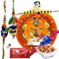 All in One Combo Of Family Rakhi Set With Rakhi Thali, Almonds N Lindt Chocolate to Rakhi-to-canada.asp