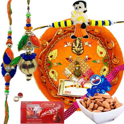 All in One Combo Of Family Rakhi Set With Rakhi Th... to Sivaganga