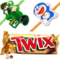 Delightful 2 Kids Rakhi With Twix to Rakhi-to-canada.asp