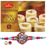 Delicious Haldiram Soan Cake With lovely Rakhi to Rakhi-to-canada.asp