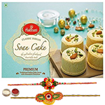 Two Graceful Rakhi With Haldiram Soan Cake to Rakhi-to-canada.asp