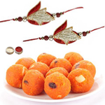 2 Ravishing Rakhi set with Bundi Laddoo to Rakhi-to-canada.asp