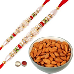 Beautiful Combo of 2 Rakhis Alongwith Almonds to Rakhi-to-canada.asp