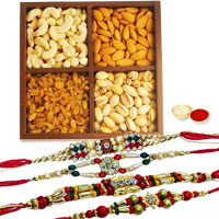 Arresting 4 Rakhis With Dry Fruits Mix to Rakhi-to-canada.asp