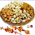 Fashionable Bhaiya Bhabhi Rakhi Along With Mix Dry Fruits to Rakhi-to-canada.asp