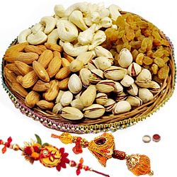 Fashionable Bhaiya Bhabhi Rakhi Along With Mix Dry... to Gudalur (nilgiris)