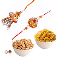 Classy Bhaiya Bhabhi Rakhi With Cashew, Raisin to Rakhi-to-canada.asp