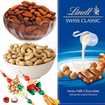 Graceful Bhabiya Bhabhi Rakhi Set, Almond, Cashew And Lindt Chocolate to Rakhi-to-canada.asp