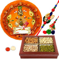 Attractive Bhaiya Bhabhi Rakhi, Dry Fruits & Pooja Thali to Rakhi-to-canada.asp