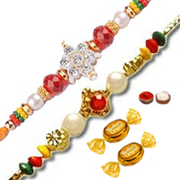 2 Attractive Designer Thread Rakhi