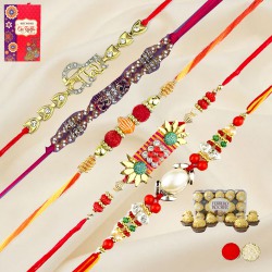 Fancy Diva N Desi Rakhi with Ferrero to Rakhi-to-canada.asp