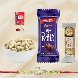 Veera Rakhi with Cashew n Choco Bursts to Rakhi-to-canada.asp