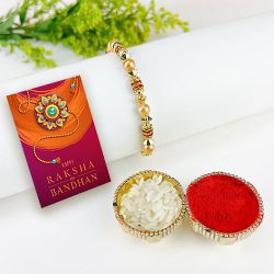 Stunning Pearl Rakhi for Siblings to Canada-only-rakhi.asp