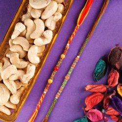 Cashew Love Colorful Beads Rakhis to Canada-rakhi-dry-fruits.asp