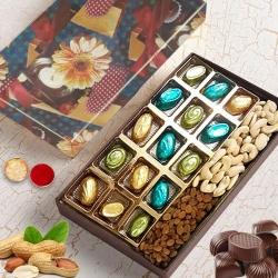 Delicious Mixed Dry Fruits N Homemade Chocolates Combo Gift