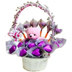 Exclusive Chocolate Day Teddy Basket to Chittaurgarh