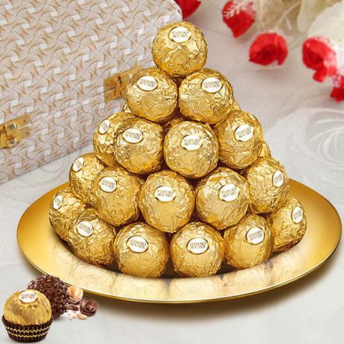 Golden Platter of Ferrero Rocher to Marmagao