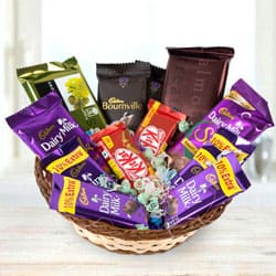 Sumptuous Assorted Chocolates Gift Basket to Punalur