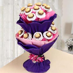 Wonderful Double Tier Ferrero Rocher Chocolate Bouquet to India