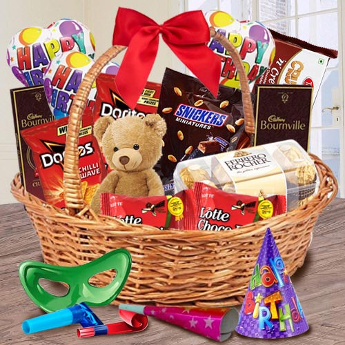 Yummy Gift Basket of Chocolates, Teddy N Assortmen... to Sivaganga