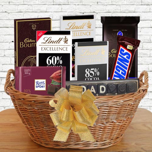 Yummy Gift Basket of Dark Chocolates for Dad to Marmagao