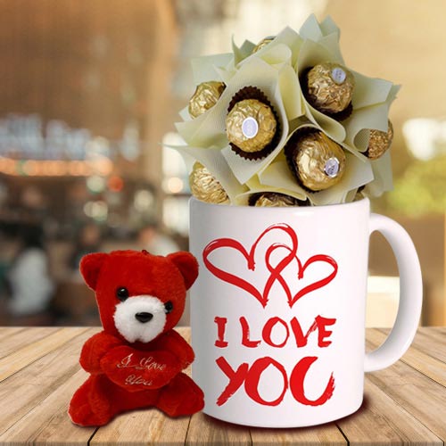 Combo of Ferrero Rocher with Teddy N Personalized ... to Alwaye