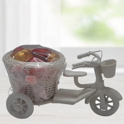 Lovely Tri-Cycle with Handmade Heart Shape Chocolates