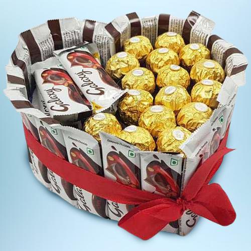 Awesome Heart Shape Arrangement of Ferrero Rocher ... to Cooch Behar
