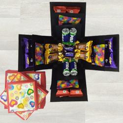 Expressive 3 Layer Explosion Box of Assorted Chocolates to Hariyana