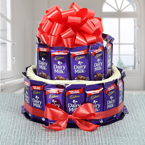 Wonderful 2 Tier Arrangement of Cadbury Dairy Milk... to Alwaye