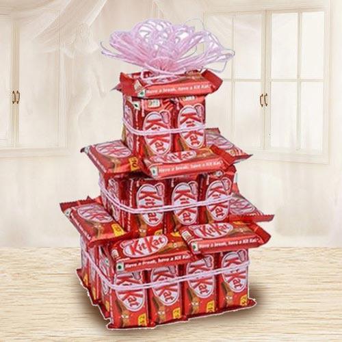Amazing Three Tier Arrangement of Nestle Kitkat to Cooch Behar