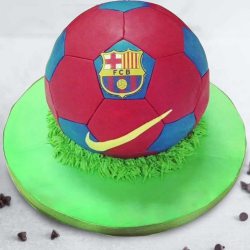 Lip-Smacking Chocolate Cake with FCB Football Design to Karunagapally