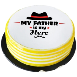 Enticing My Hero Dad Eggless Cake for Fathers Day
