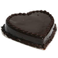 Yummy Chocolate Truffle Cake in Heart Shape